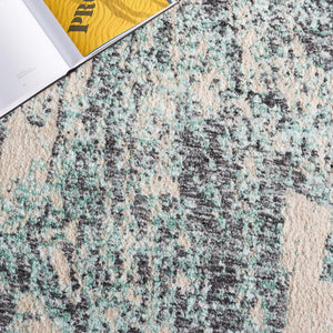 Safavieh Audrey Exquisite Area Rug - Luxurious Abstract Design For Elegant Living Spaces & Cozy Comfort Blue ,Grey 80% Micro Polyester,20% Cotton Aud107m-5