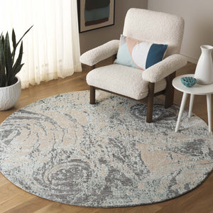 Safavieh Audrey Exquisite Area Rug - Luxurious Abstract Design For Elegant Living Spaces & Cozy Comfort Blue ,Grey 80% Micro Polyester,20% Cotton Aud107m-5