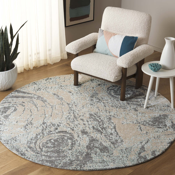 Safavieh Audrey Exquisite Area Rug - Luxurious Abstract Design For Elegant Living Spaces & Cozy Comfort Blue ,Grey 80% Micro Polyester,20% Cotton Aud107m-5