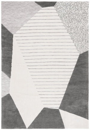 Safavieh Audrey Luxurious Round Area Rug - Elegant Modern Design For Chic Home Decor, Soft & Durable Masterpiece Grey ,Ivory 80% Micro Polyester,20% Cotton Aud108f-6sq