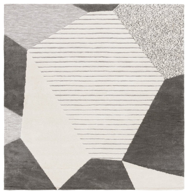 Safavieh Audrey Luxurious Round Area Rug - Elegant Modern Design For Chic Home Decor, Soft & Durable Masterpiece Grey ,Ivory 80% Micro Polyester,20% Cotton Aud108f-6sq