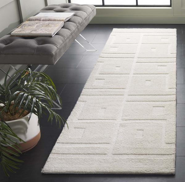 Safavieh Audrey Luxurious 6x6 Square Area Rug – Contemporary Design In Soft Micro Polyester & Cotton Blend Ivory 80% Micro Polyester,20% Cotton Aud109a-8