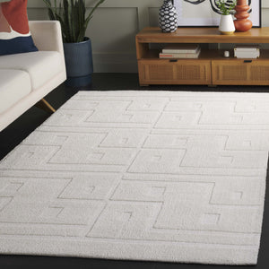 Safavieh Audrey Luxurious 6x6 Square Area Rug – Contemporary Design In Soft Micro Polyester & Cotton Blend Ivory 80% Micro Polyester,20% Cotton Aud109a-8