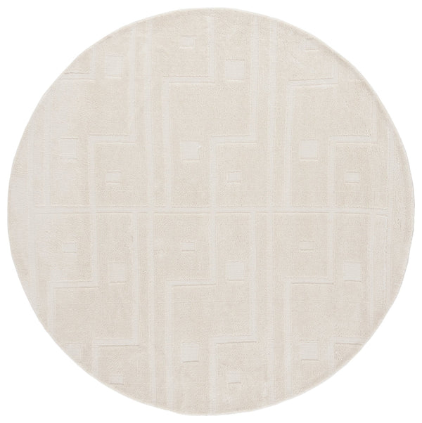 Safavieh Audrey Luxurious 6x6 Square Area Rug – Contemporary Design In Soft Micro Polyester & Cotton Blend Ivory 80% Micro Polyester,20% Cotton Aud109a-8
