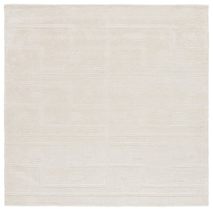 Safavieh Audrey Luxurious 6x6 Square Area Rug – Contemporary Design In Soft Micro Polyester & Cotton Blend Ivory 80% Micro Polyester,20% Cotton Aud109a-8