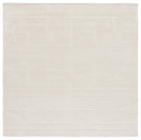 Safavieh Audrey Luxurious 6x6 Square Area Rug – Contemporary Design In Soft Micro Polyester & Cotton Blend Ivory 80% Micro Polyester,20% Cotton Aud109a-8