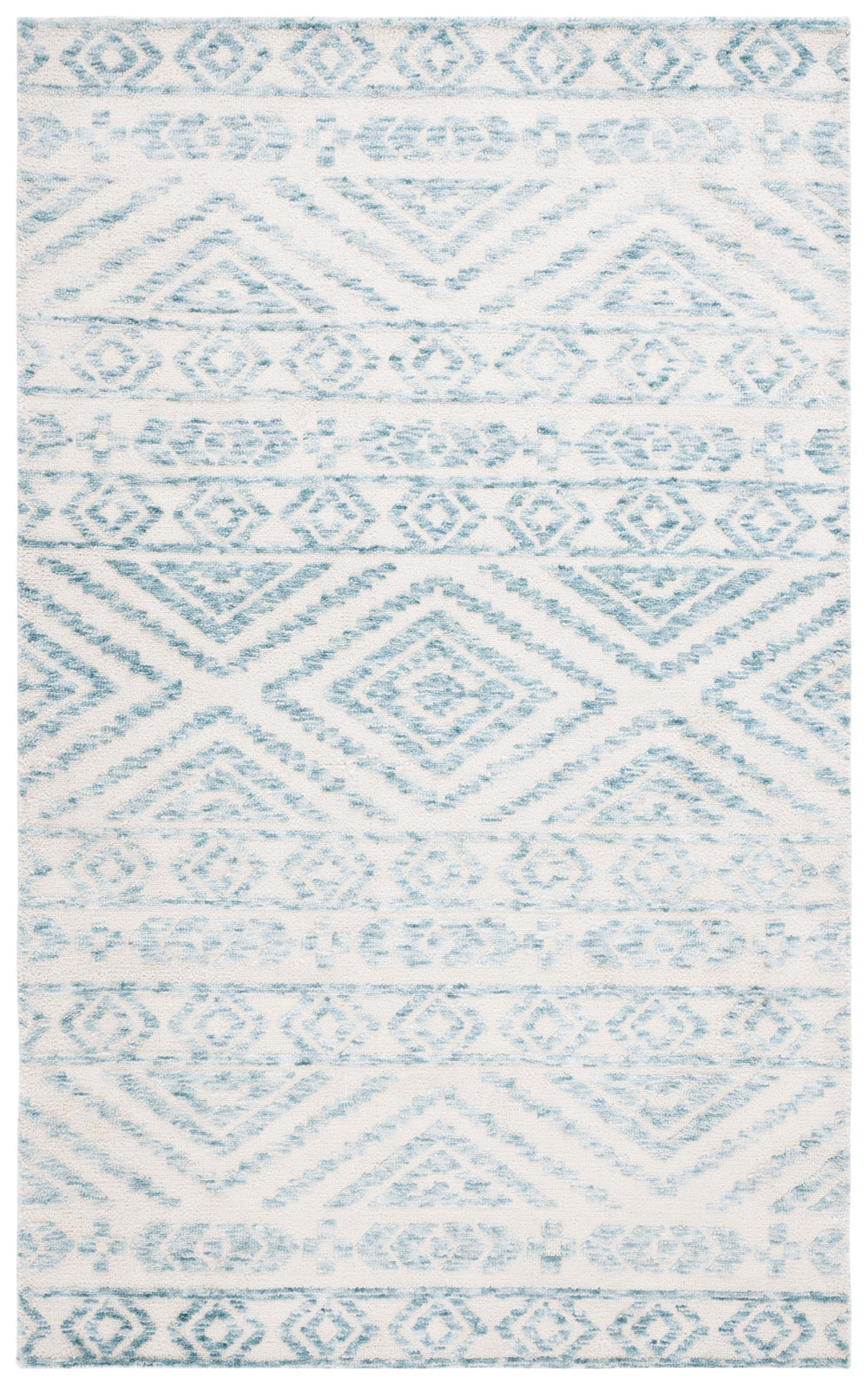 Safavieh Audrey Hand-tufted Area Rug - Exquisite Artisanal Design In Soothing Colors For Every Home Decor Style Ivory ,Blue 80% Polyester 20% Cotton Aud201m-5