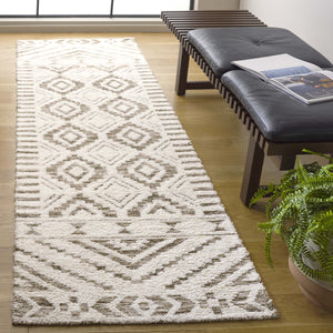 Safavieh Audrey Hand-tufted Area Rug - Exquisite Geometric Design For Timeless Elegance In Any Room Ivory ,Beige 80% Polyester 20% Cotton Aud202b-28