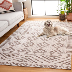 Safavieh Audrey Hand-tufted Area Rug - Exquisite Geometric Design For Timeless Elegance In Any Room Ivory ,Beige 80% Polyester 20% Cotton Aud202b-28