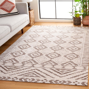 Safavieh Audrey Hand-tufted Area Rug - Exquisite Geometric Design For Timeless Elegance In Any Room Ivory ,Beige 80% Polyester 20% Cotton Aud202b-28