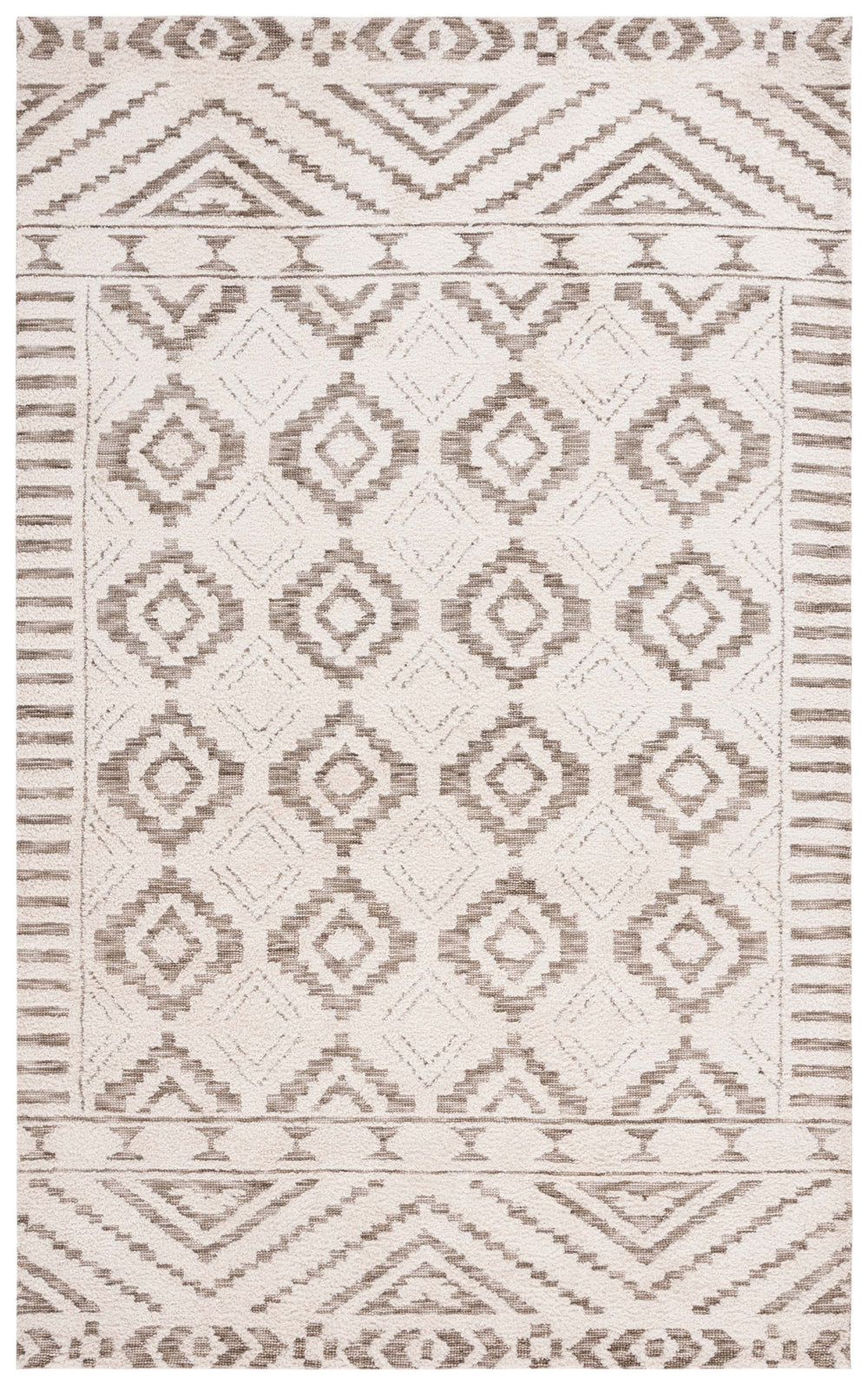 Safavieh Audrey Hand-tufted Area Rug - Exquisite Geometric Design For Timeless Elegance In Any Room Ivory ,Beige 80% Polyester 20% Cotton Aud202b-28