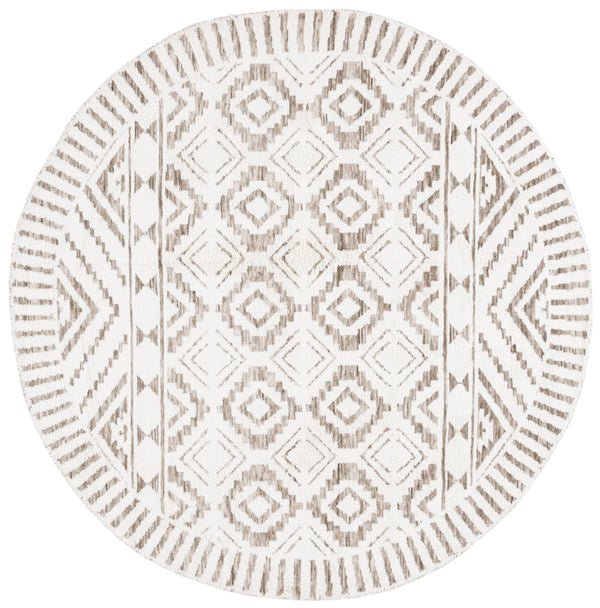 Safavieh Audrey Hand-tufted Area Rug - Exquisite Geometric Design For Timeless Elegance In Any Room Ivory ,Beige 80% Polyester 20% Cotton Aud202b-28