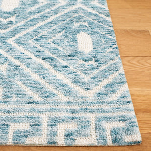 Safavieh Audrey Hand-tufted Area Rug With Geometric Pattern – Stylish Blue And Ivory Design For Any Room Blue ,Ivory 80% Polyester 20% Cotton Aud203m-6r