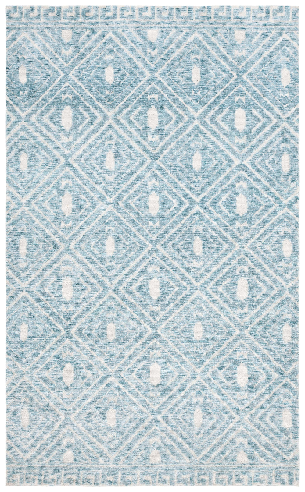 Safavieh Audrey Hand-tufted Area Rug With Geometric Pattern – Stylish Blue And Ivory Design For Any Room Blue ,Ivory 80% Polyester 20% Cotton Aud203m-6r