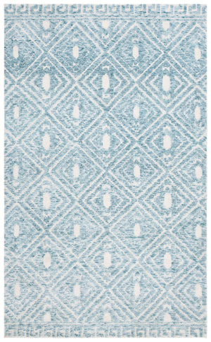 Safavieh Audrey Hand-tufted Area Rug With Geometric Pattern – Stylish Blue And Ivory Design For Any Room Blue ,Ivory 80% Polyester 20% Cotton Aud203m-6r