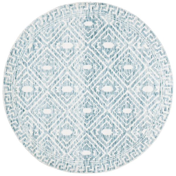 Safavieh Audrey Hand-tufted Area Rug With Geometric Pattern – Stylish Blue And Ivory Design For Any Room Blue ,Ivory 80% Polyester 20% Cotton Aud203m-6r
