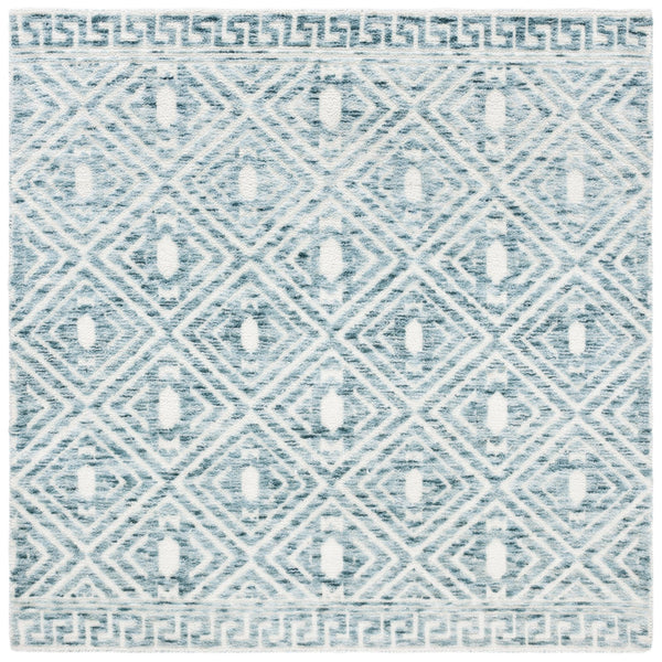 Safavieh Audrey Hand-tufted Area Rug With Geometric Pattern – Stylish Blue And Ivory Design For Any Room Blue ,Ivory 80% Polyester 20% Cotton Aud203m-6r
