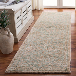 Safavieh Audrey Hand‑Tufted Round Area Rug In Light Teal And Beige — Plush Polyester, Low‑Profile 0.5" Pile 6'-0" x 6'-0" AUD301J-6R