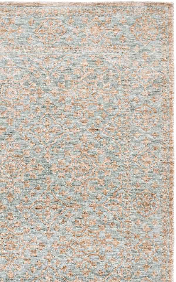 Safavieh Audrey Hand-Tufted Light Teal And Beige Area Rug — Low-Profile Polyester Pile, Modern Elegance, Durable 6'-0" x 6'-0" AUD301J-6SQ
