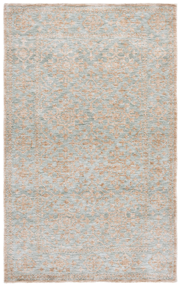 Safavieh Audrey Hand-Tufted Light Teal And Beige Area Rug — Low-Profile Polyester Pile, Modern Elegance, Durable 6'-0" x 6'-0" AUD301J-6SQ