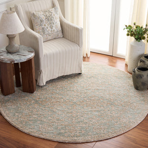 Safavieh Audrey Light Teal Beige Runner Rug 2 Ft 3-Inches X 8 Ft Hand-Tufted Polyester 1/2" Pile Durable Hallway Accent 2'-3" x 8'-0" AUD301J-28