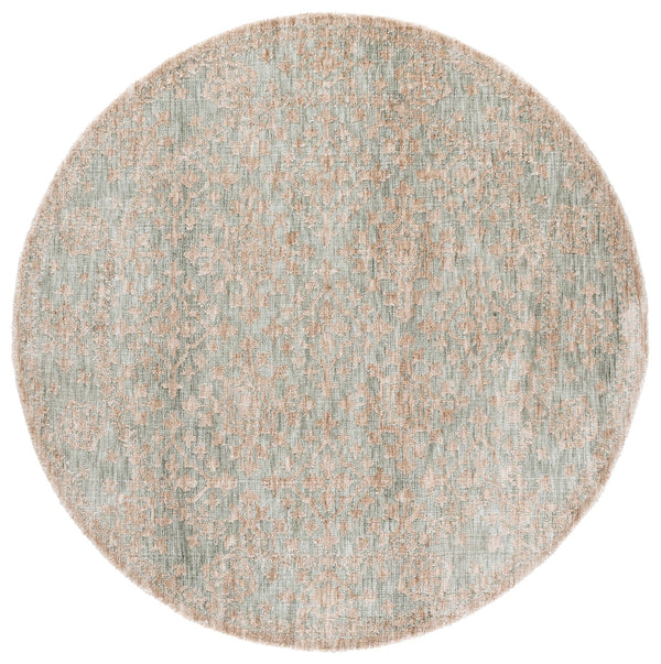 Safavieh Audrey Hand-Tufted Light Teal And Beige Area Rug — Low-Profile Polyester Pile, Modern Elegance, Durable 6'-0" x 6'-0" AUD301J-6SQ