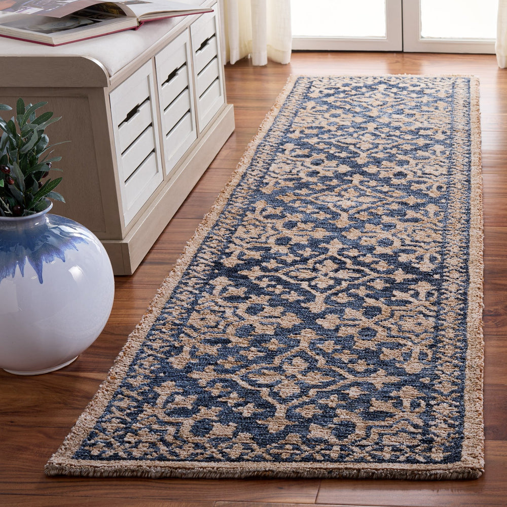 Safavieh Audrey Hand-Tufted Round Area Rug In Calming Blue And Beige — Low-Profile Plush Polyester, Durable Elegance 6'-0" x 6'-0" AUD301M-6R
