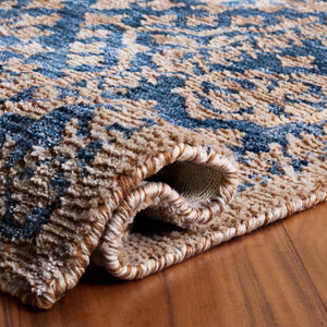 Safavieh Audrey Hand-Tufted Blue Beige Area Rug — Plush Low-Profile Polyester Pile, Coastal-Transitional Elegance 5'-0" x 8'-0" AUD301M-5