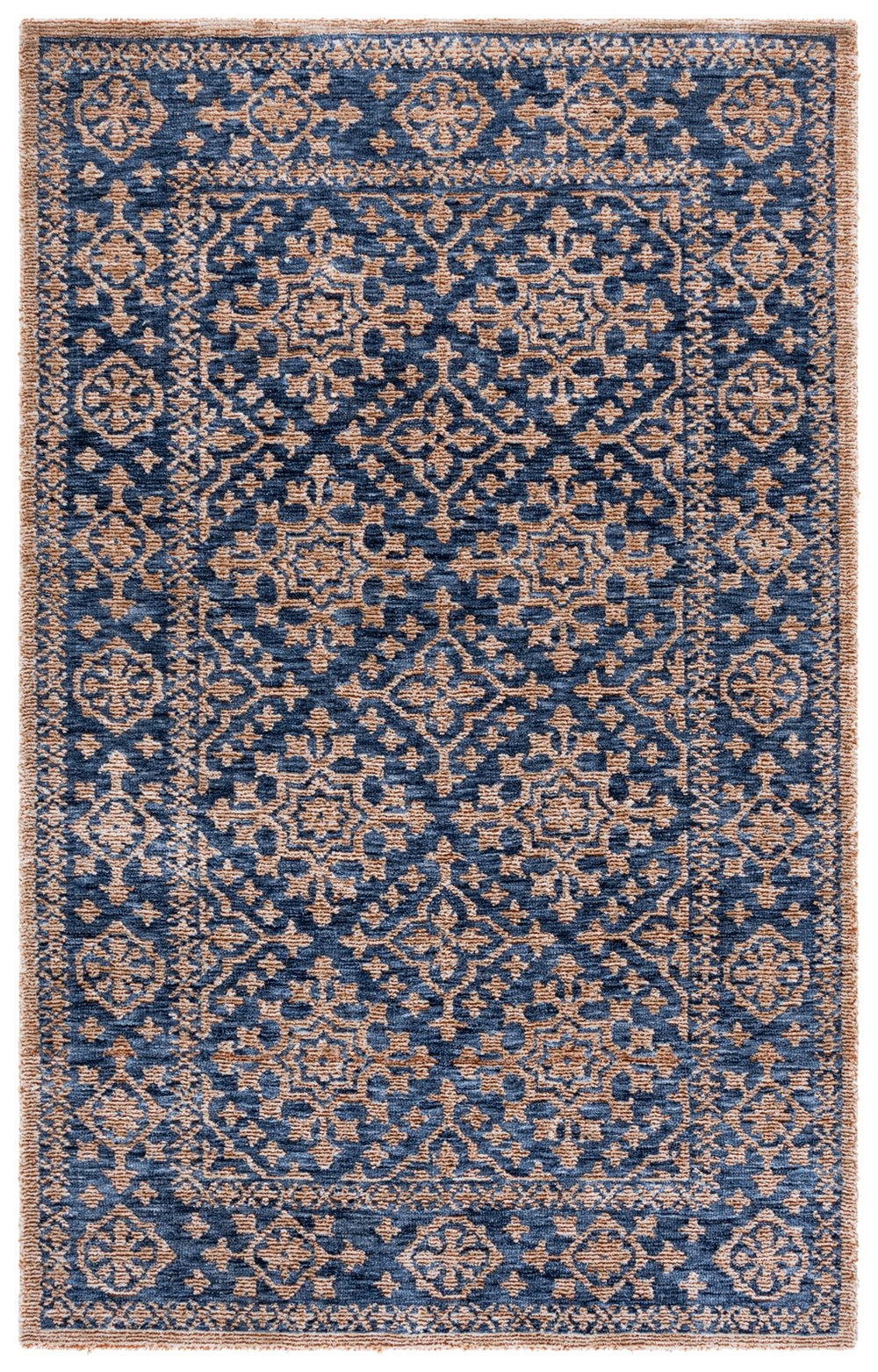 Safavieh Audrey Hand-Tufted Blue Beige Runner Rug — Low-Profile, Stain-Resistant Polyester Pile For Halls 2'-3" x 8'-0" AUD301M-28