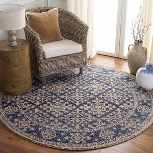 Safavieh Audrey Hand-Tufted Blue Beige Area Rug — Plush Low-Profile Polyester Pile, Coastal-Transitional Elegance 5'-0" x 8'-0" AUD301M-5