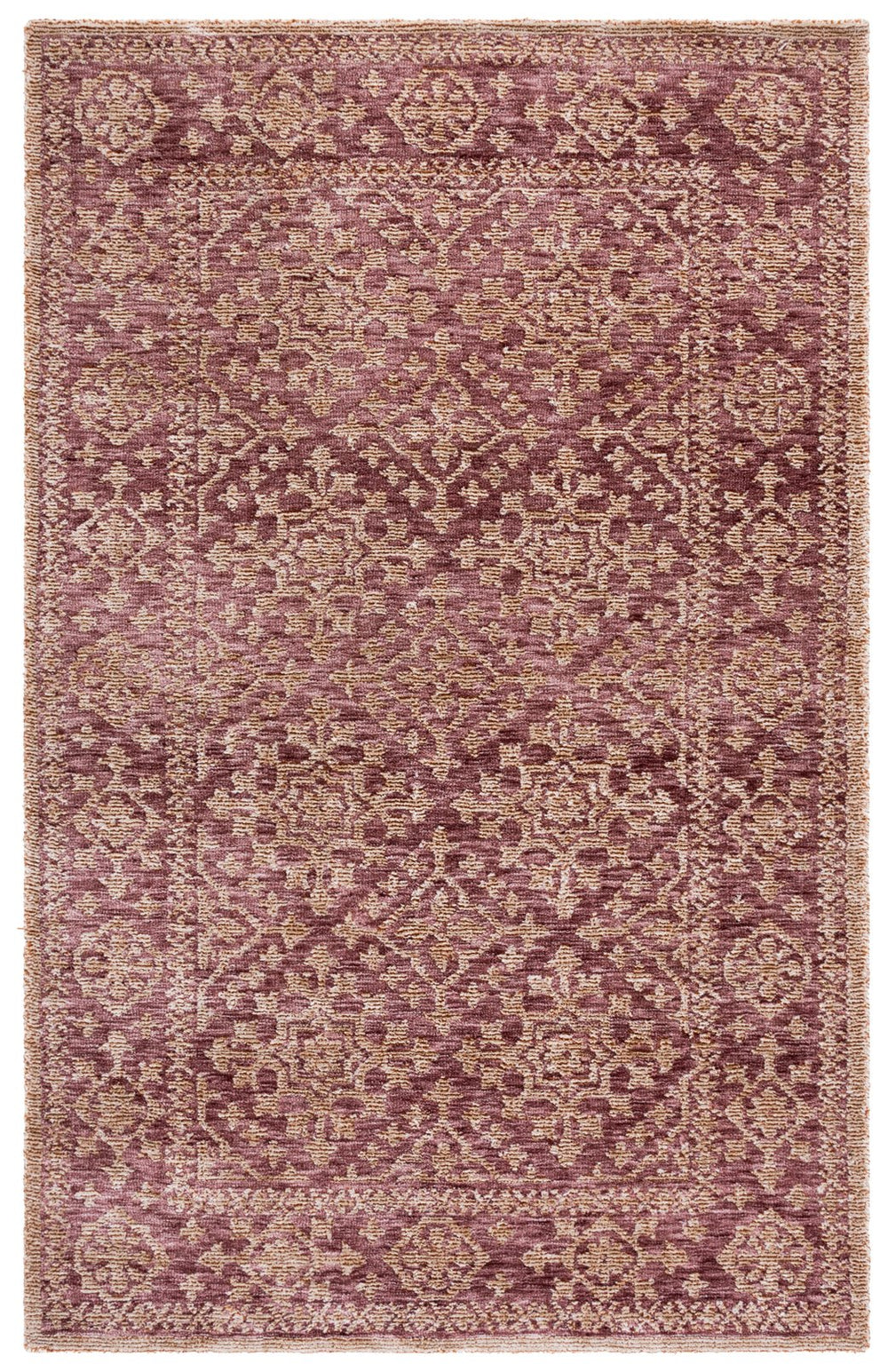 Safavieh Audrey Hand-Tufted Light Brown Beige Rug, Low Profile Polyester Pile, Minimalist Neutral Accent 4'-0" x 6'-0" AUD301T-4