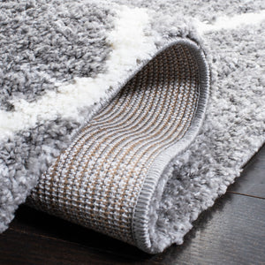 Safavieh August500 Power Loomed Shag Rug Light Grey / Ivory AUG531F-5