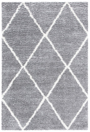 Safavieh August500 Power Loomed Shag Rug Light Grey / Ivory AUG531F-5