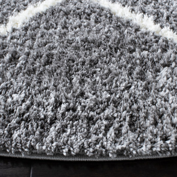 Safavieh August500 Power Loomed Shag Rug Light Grey / Ivory AUG531F-7R