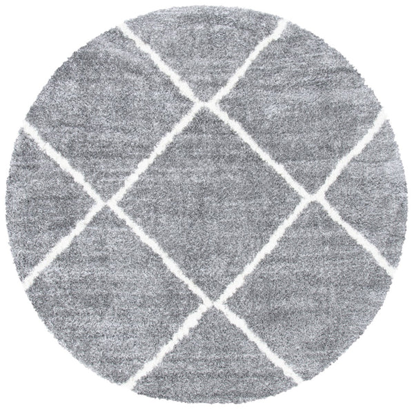 Safavieh August500 Power Loomed Shag Rug Light Grey / Ivory AUG531F-7R