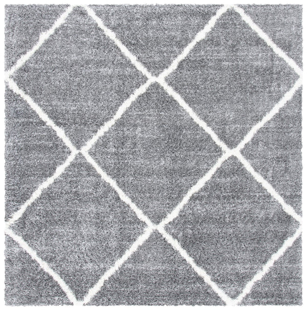 Safavieh August500 Power Loomed Shag Rug Light Grey / Ivory AUG531F-7SQ