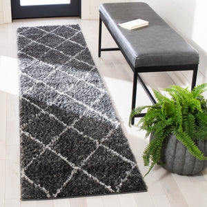 Safavieh August500 Power Loomed Shag Rug Dark Grey / Ivory AUG531G-29