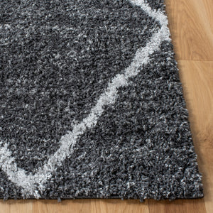Safavieh August500 Power Loomed Shag Rug Dark Grey / Ivory AUG531G-5