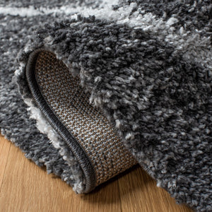 Safavieh August500 Power Loomed Shag Rug Dark Grey / Ivory AUG531G-5