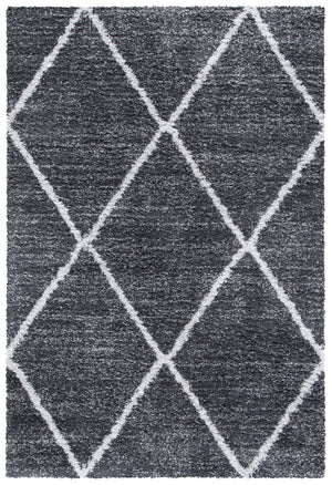 Safavieh August500 Power Loomed Shag Rug Dark Grey / Ivory AUG531G-5