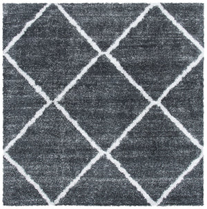 Safavieh August500 Power Loomed Shag Rug Dark Grey / Ivory AUG531G-7SQ