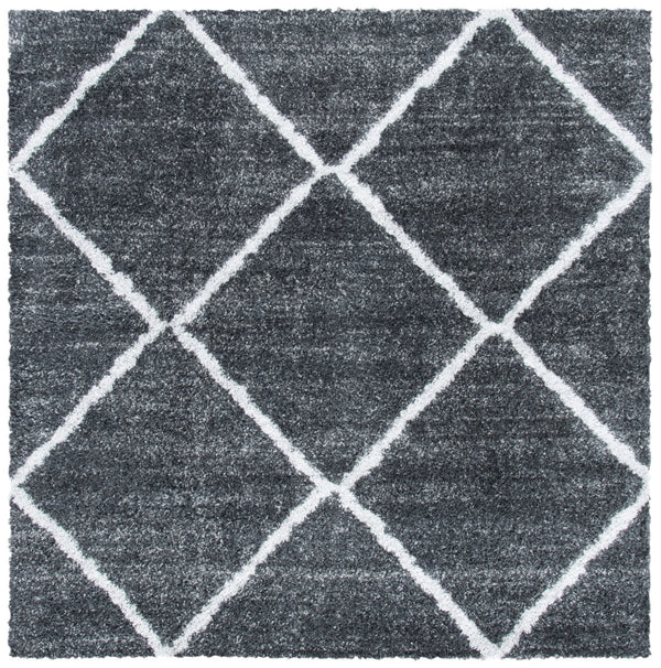 Safavieh August500 Power Loomed Shag Rug Dark Grey / Ivory AUG531G-7SQ