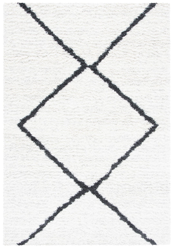 Safavieh August 500 Power Loomed Shag Rug Beige / Black AUG532B-5