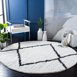 Safavieh August 500 Power Loomed Shag Rug Beige / Black AUG532B-7R