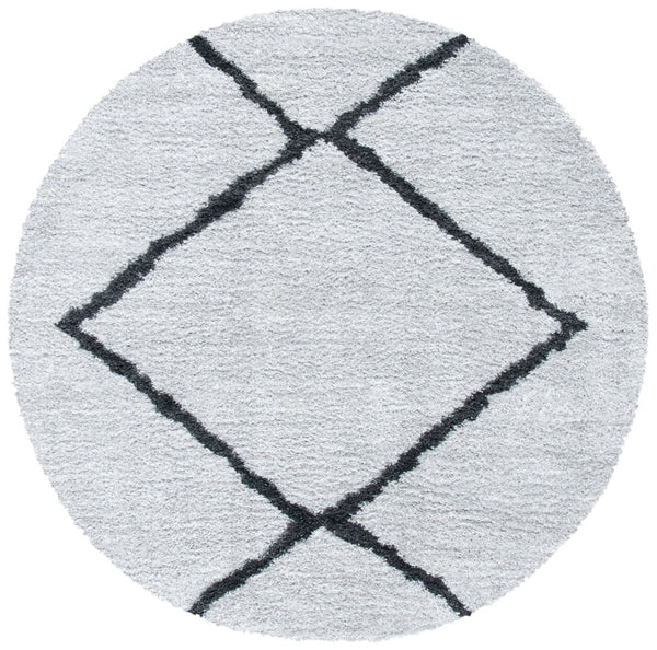 Safavieh August 500 Power Loomed Shag Rug Beige / Charcoal AUG532H-7R