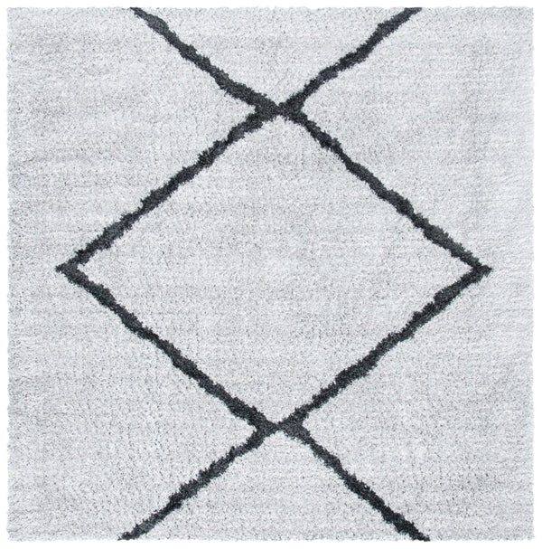 Safavieh August 500 Power Loomed Shag Rug Beige / Charcoal AUG532H-7SQ