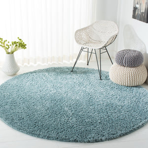 Safavieh August Plush Aqua Shag Area Rug — High-Pile Power-Loomed Flokati Look, Cozy Durable Accent Rug 4'-0" x 4'-0" AUG900J-4SQ