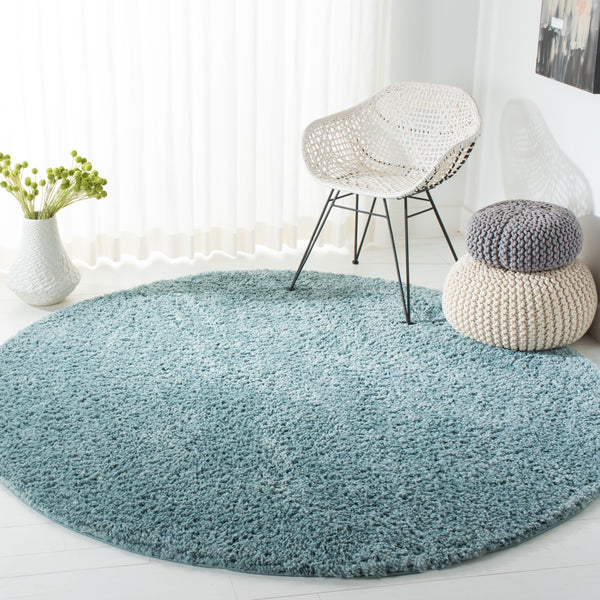 Safavieh August Plush Aqua Shag Area Rug — High-Pile Power-Loomed Flokati Look, Cozy Durable Accent Rug 4'-0" x 4'-0" AUG900J-4SQ