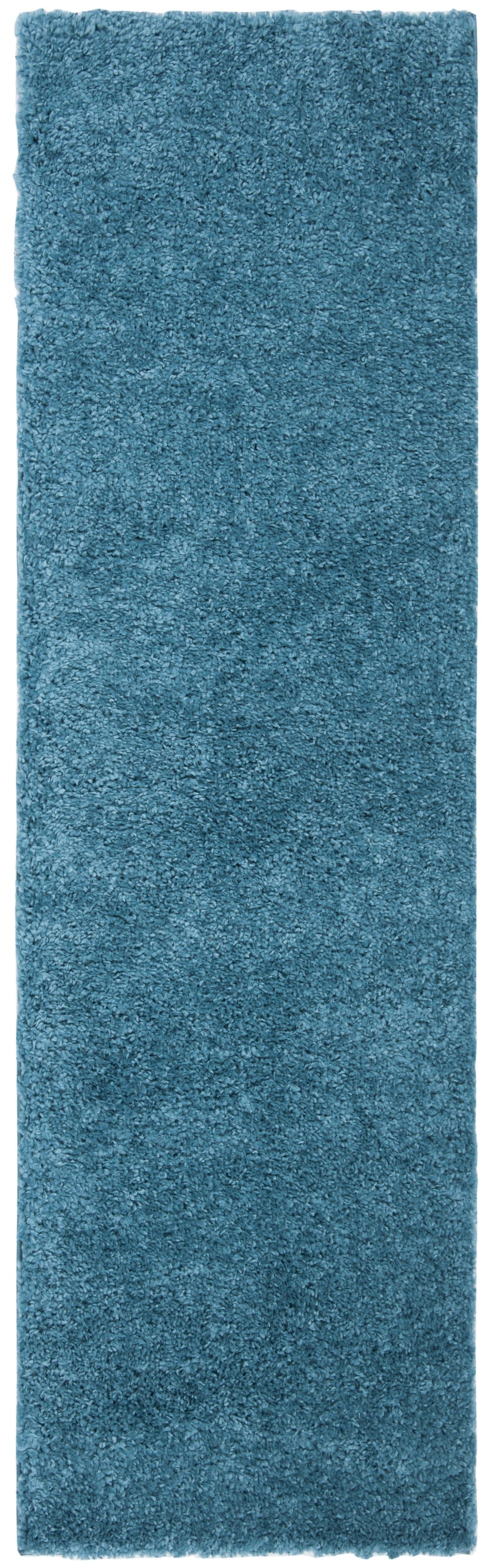 Safavieh August Shag Runner Turquoise 2'3" X 14' Flokati-Inspired Plush 1-1/8" Pile Power-Loomed Durable Elegance AUG900K-214