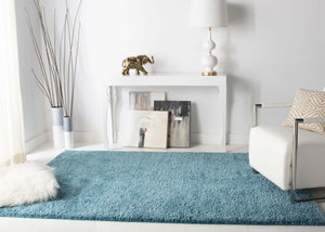 Safavieh August Shag Runner Turquoise 2'3" X 14' Flokati-Inspired Plush 1-1/8" Pile Power-Loomed Durable Elegance AUG900K-214